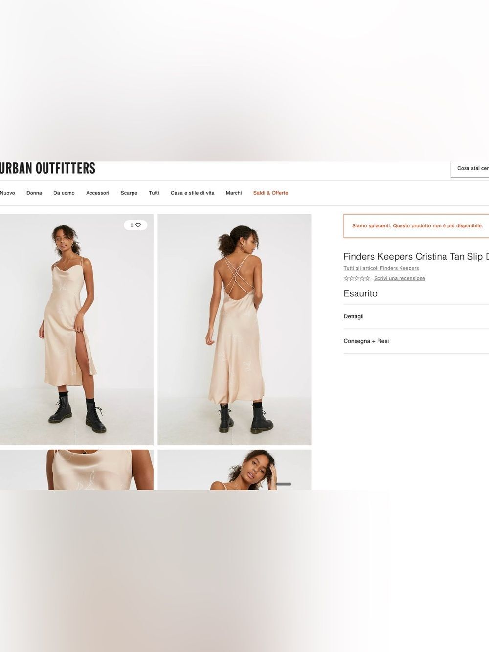 Finders Keepers Champagne Satin Midi Slip Dress with Side Slit - Picture 4 of 8